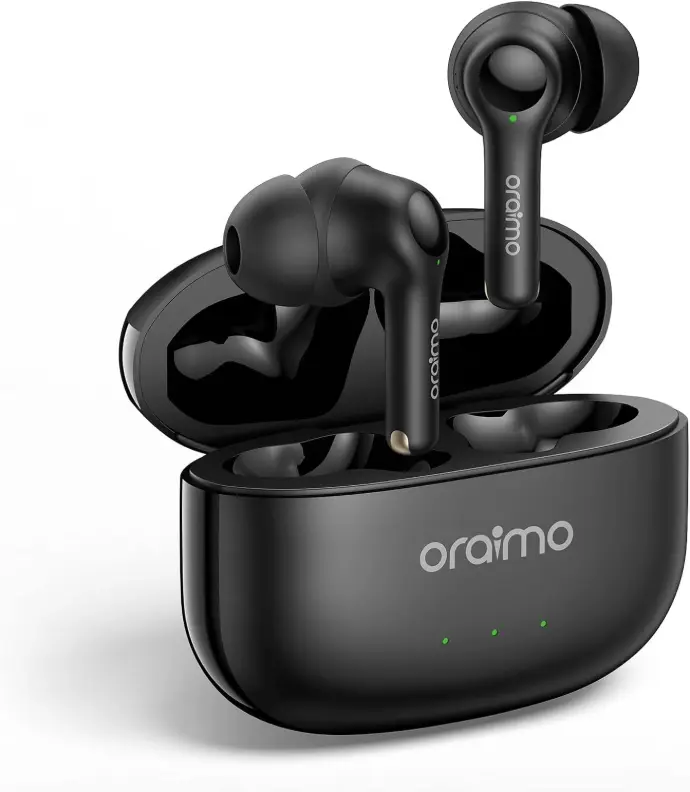 Oraimo FreePods 3 True Wireless Earbuds Bluetooth Earphone with 4-Mic Call Noise Cancelling,36H Playtime Bluetooth Headphones in-Ear Earbuds with Stereo Bass,Waterproof for Sport