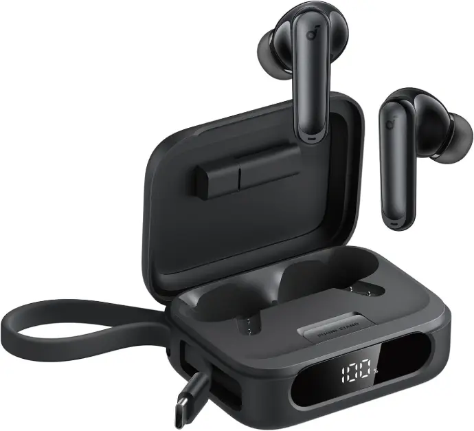 Soundcore P41i by Anker, ANC Earbuds without Portable Phone Charger and Lightning Adapter, 12H Playtime, 192H with Case, 6-Mic AI Clear Calls, IPX5 Wireless Bluetooth Earbuds, Black,18 Months Warranty