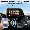 wireless CarPlay Adapter to convert wired dongle to wireless control. Plug and play. Suitable for cars manufactured from 2015 onwards and iPhone iOS 10+. Black. Beauty Best